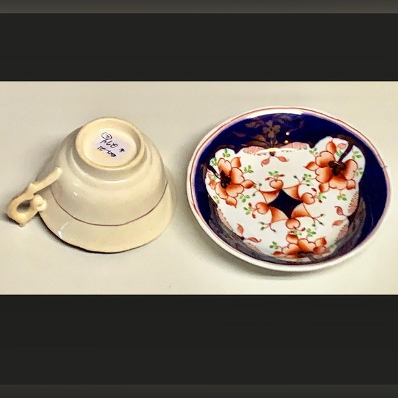 Eary 19th Century Gaudy Welsh Pink Lustre Double Square Pattern Cup & Saucer - Picture 4 of 10